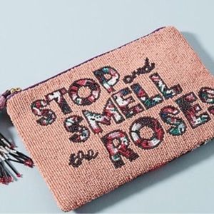 Anthropologie Stop & Smell the Roses Pouch
